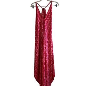 Karma Highway One Size Pink Geometric Vneck Maxi Dress